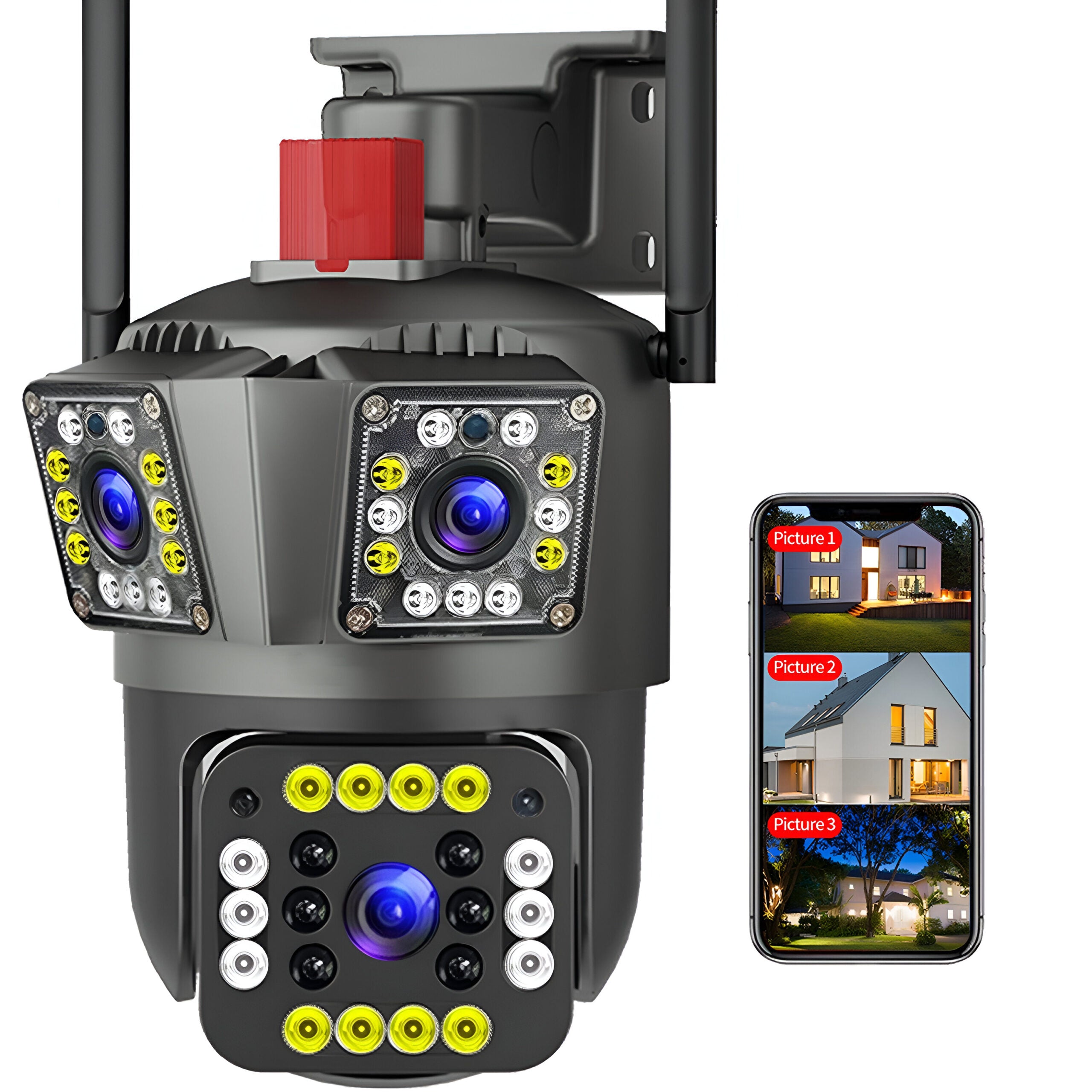 SPEED-X SPZ-803: 6MP Color Night Vision WiFi Outdoor Security Camera with V380 Pro App