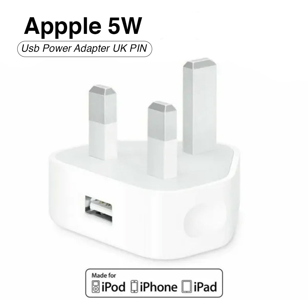 Apple 5W USB Power Adapter UK Pin for iPhone, iPad, iPod & Apple Watch