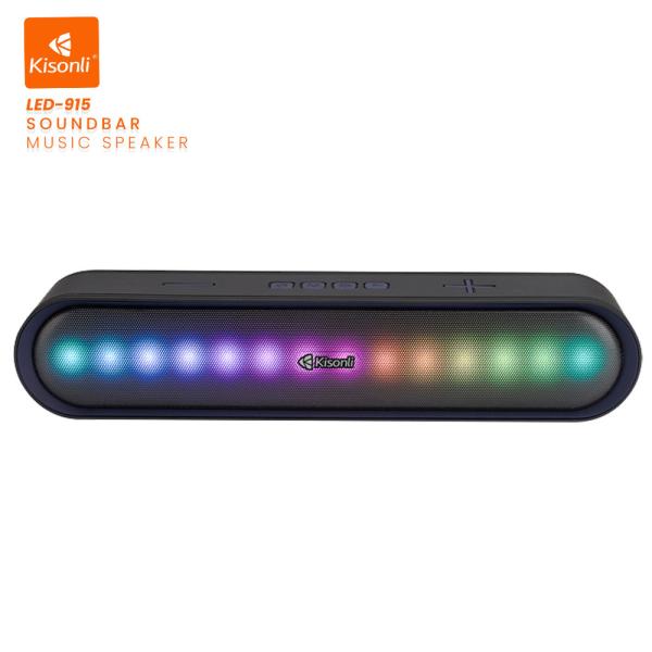 KISONLI LED-915 Wireless Bluetooth Longbar Speaker with RGB Light and FM