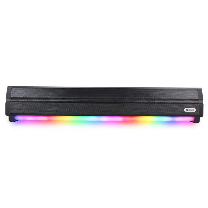 Kisonli LED-802 Retro Bluetooth 5.3 Soundbar with RGB Lighting - Wireless Speaker