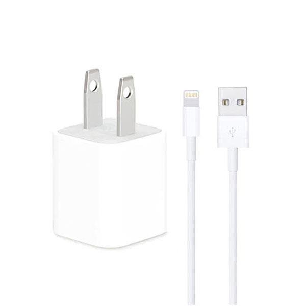 Iphone Usb 5W Power Adaptor US Pin With Lightning to Usb Cable
