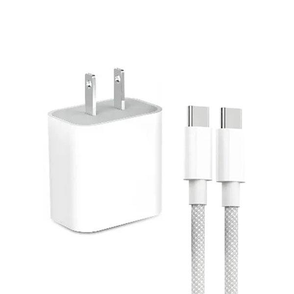 IPHONE 15 PRO MAX 2 PIN (US PIN) 35W USB-C POWER ADAPTER WITH USB-C TO C CABLE