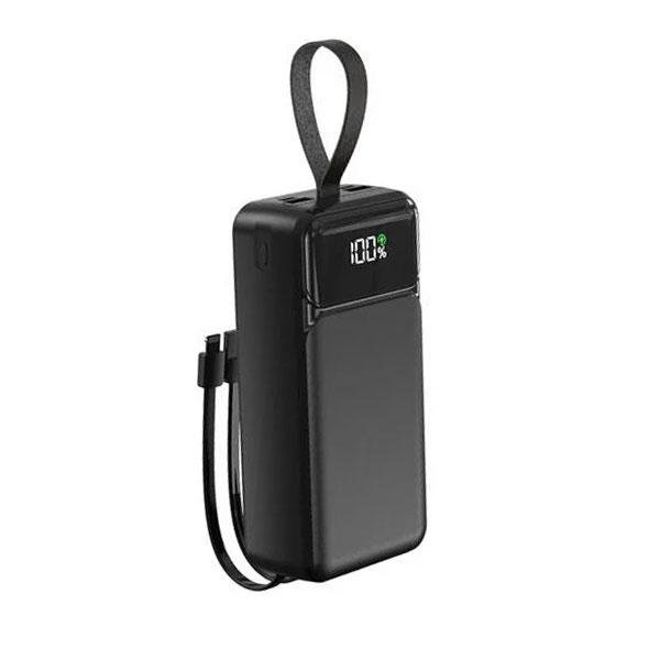 ASPOR A317 22.5W 30000MAH FAST CHARGING POWER BANK WITH 3 CABLES BLACK