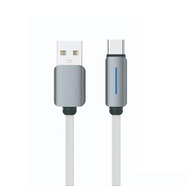 LOGILINK USB TO TYPE C NYLON FAST CHARGING DATA CABLE 1M WITH LIGHT (1 YEAR WARRANTY) WHITE