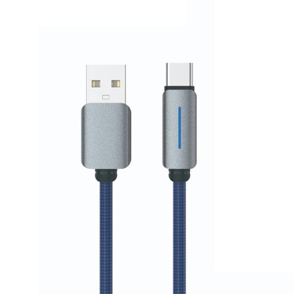 LOGILINK USB TO TYPE C NYLON FAST CHARGING DATA CABLE WITH LIGH 1M (1 YEAR WARRANTY) BLUE