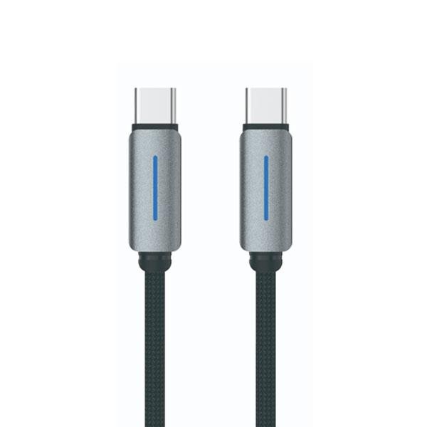 LOGILINK TYPE C TO TYPE C NYLON FAST CHARGING DATA CABLE WITH LIGH1M (1 YEAR WARRANTY) BLACK