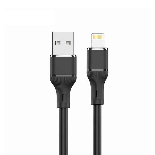 LOGILINK USB TO LIGHTNING SILICONE FAST CHARGING DATA CABLE 1M (1 YEAR WARRANTY) BLACK