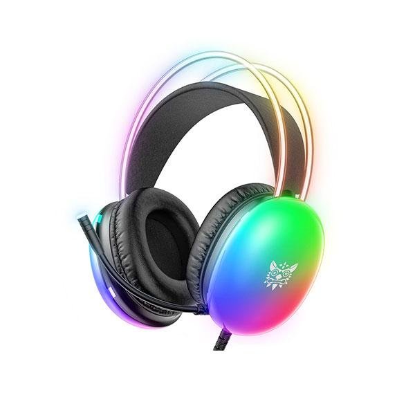 ONIKUMA-X25 PRO RGB HEAD BEAM WITH MIC 3.5MM DURABLE STEREO SURROUND GAMING HEADSET BLACK