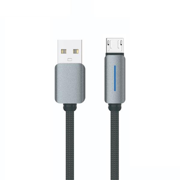 LOGILINK USB TO MICRO NYLON FAST CHARGING DATA CABLE WITH LIGHT 1M (1 YEAR WARRANTY) GREY