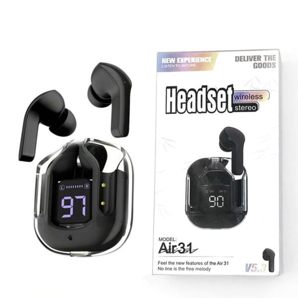 AIR 31 TWS Transparent Earbuds Bluetooth 5.3V - SHOJEE Store - Image 2