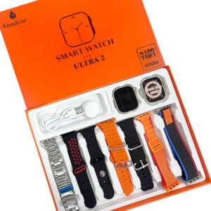 S100 Fendior Ultra 2 Smartwatch with 7 interchangeable straps and silicone case